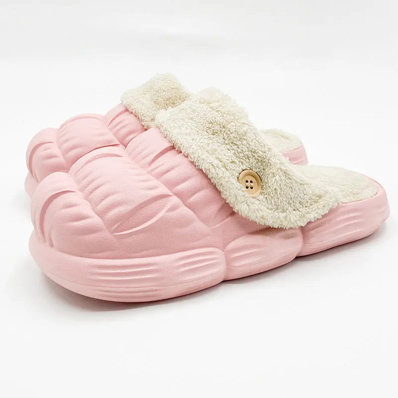 2022 Winter Women Slides Detachable Plush Indoor Slippers