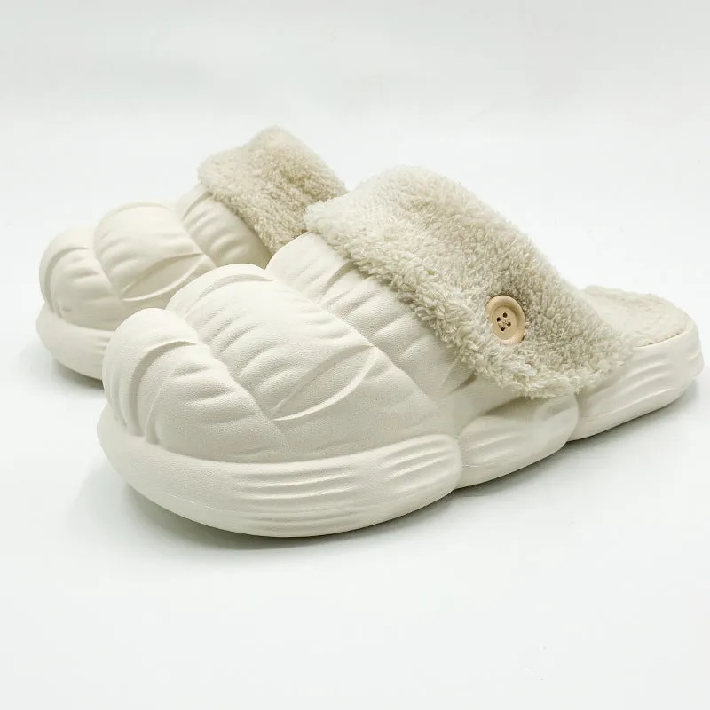 2022 Winter Women Slides Detachable Plush Indoor Slippers