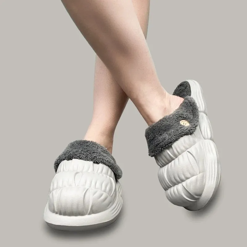 2022 Winter Women Slides Detachable Plush Indoor Slippers