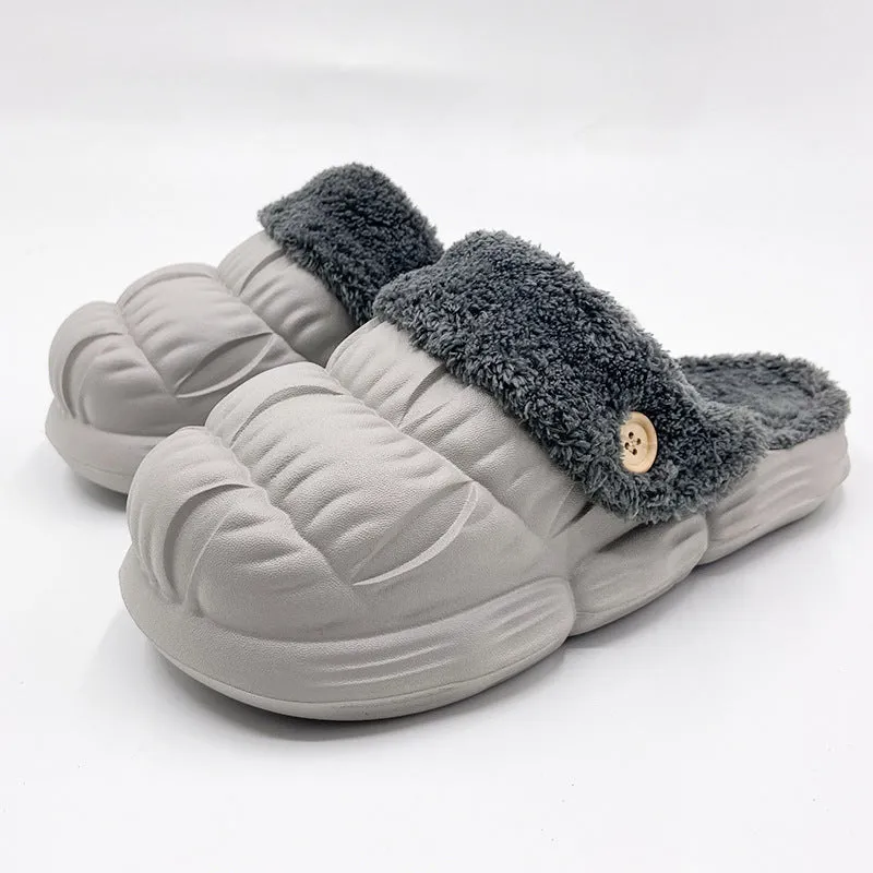 2022 Winter Women Slides Detachable Plush Indoor Slippers