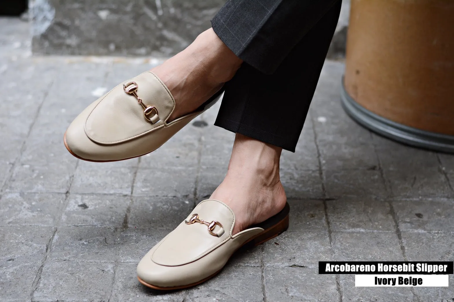 701 Slipper Horsebit Matt Beige