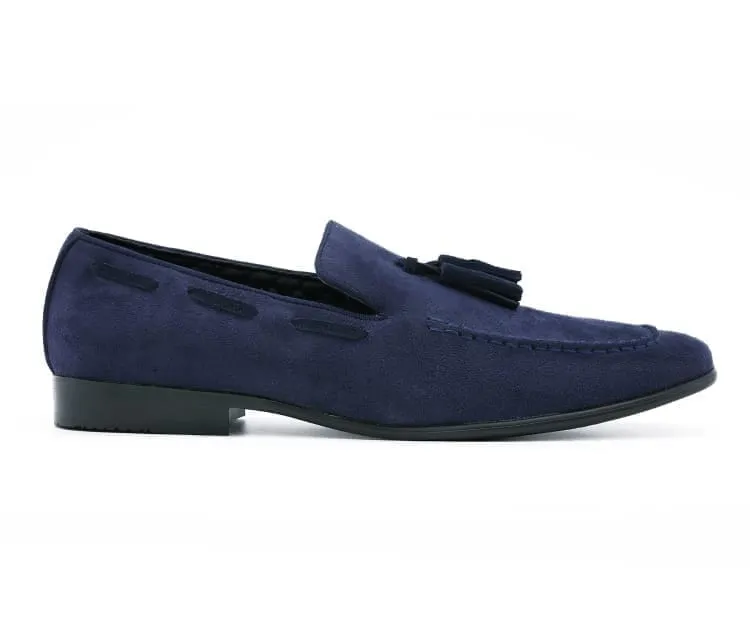 Amali Emperor Navy Men’s Velvet Tassel Loafers
