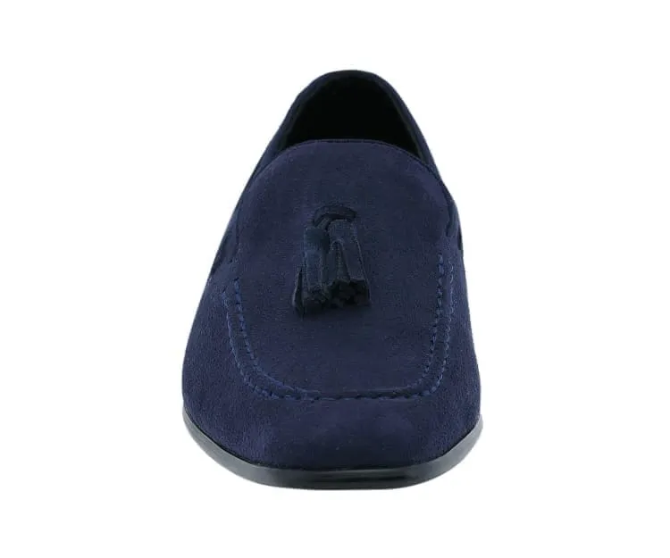 Amali Emperor Navy Men’s Velvet Tassel Loafers