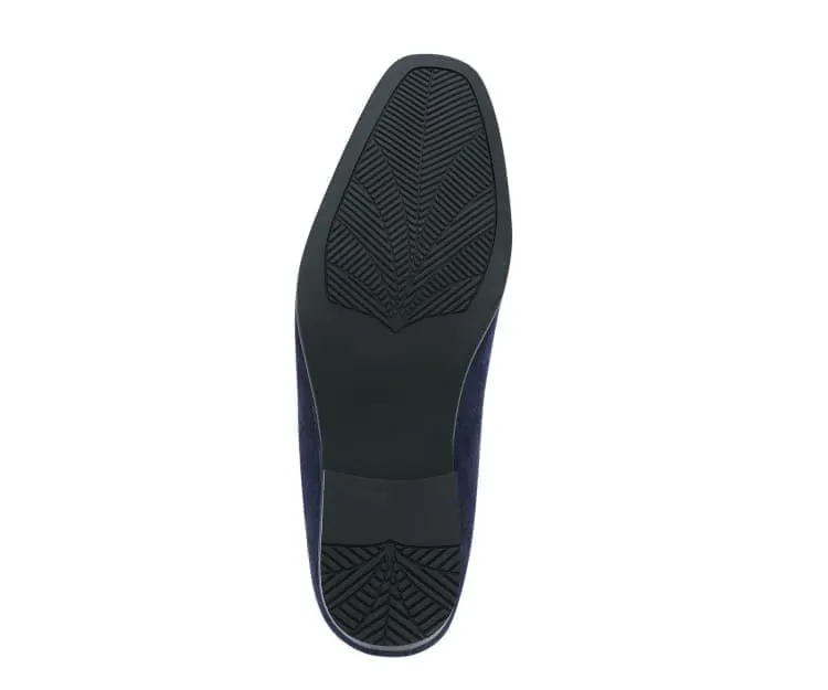 Amali Emperor Navy Men’s Velvet Tassel Loafers