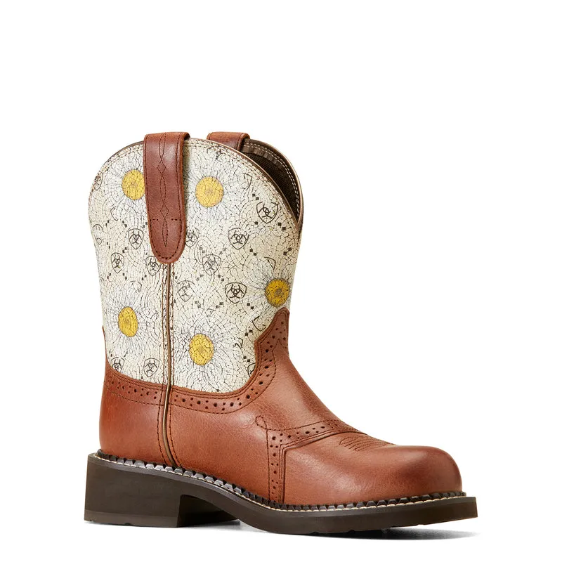 'Ariat' Women's 8 Fatbaby Heritage Farrah Western Round Toe - Autumn Leaf / Daisy