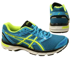 Asics Gel-Excite 4 Blue Yellow Lace Up Mens Running Trainers T6E3N 4107 B92A