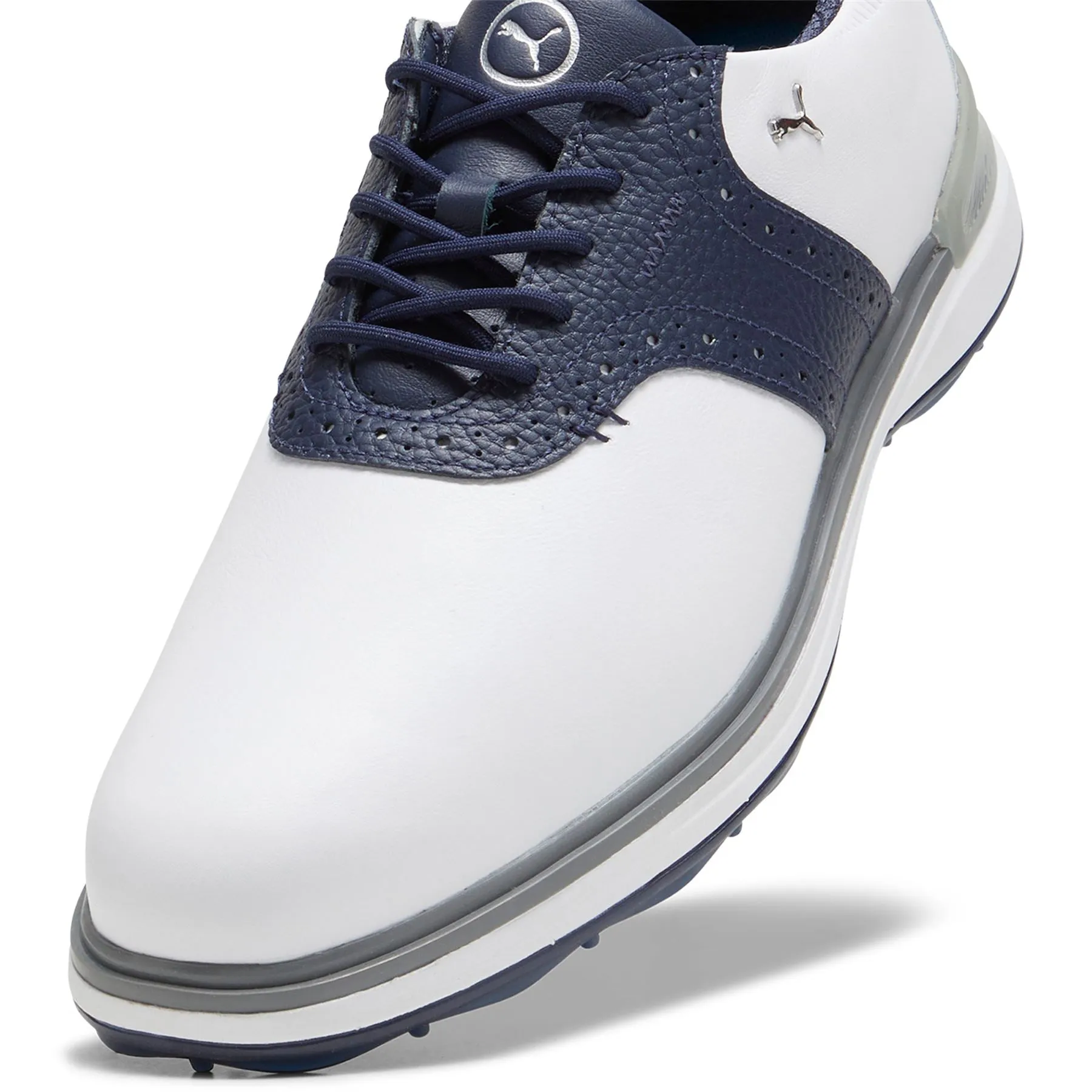 Avant Leather Spikeless Golf Shoes White/Navy - SS24