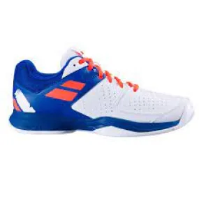 Babolat Pulsion All Court Adults White Blue Handball Volleyball Tennis Shoes