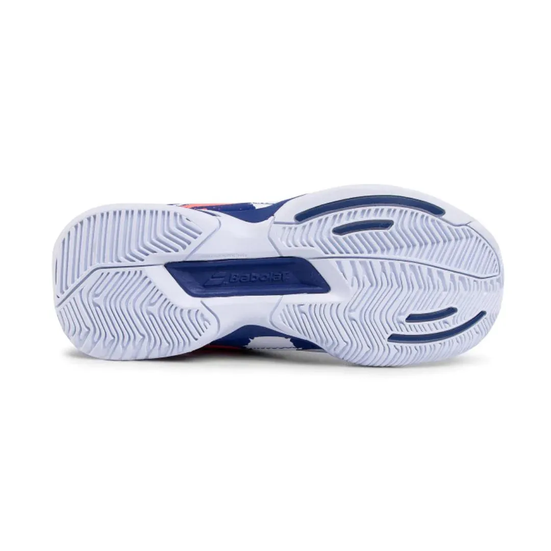 Babolat Pulsion All Court Adults White Blue Handball Volleyball Tennis Shoes