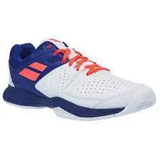 Babolat Pulsion All Court Adults White Blue Handball Volleyball Tennis Shoes