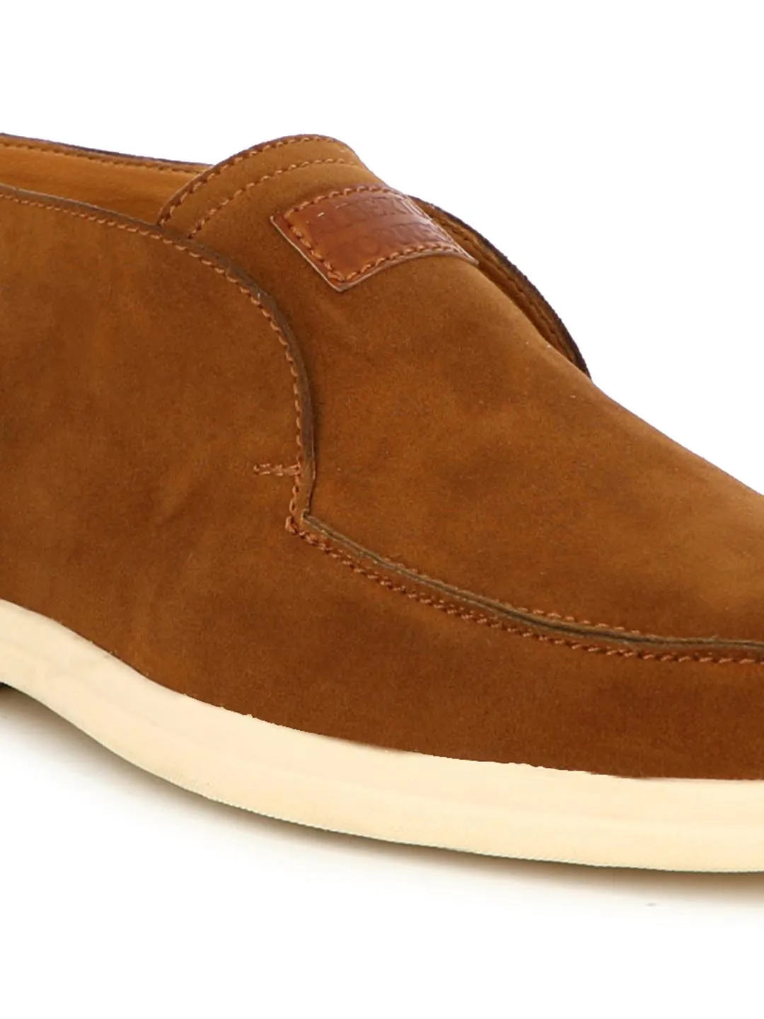 Barb Men'S Tan Velvet Slipons