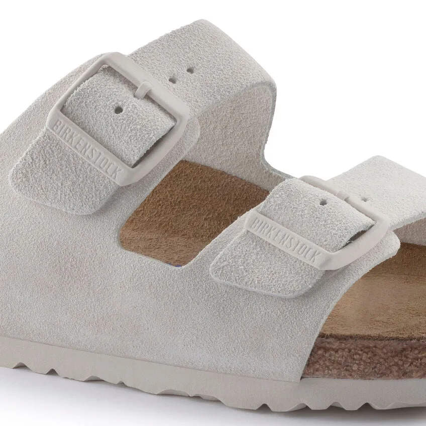 'Birkenstock' Women's Arizona Suede Leather Sandal - Antique White