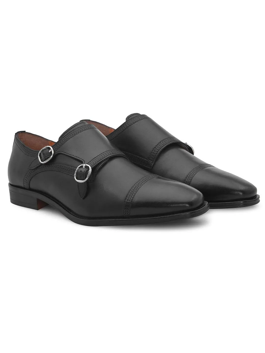 Black Leather Slip On Shoes For Men