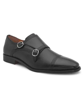 Black Leather Slip On Shoes For Men