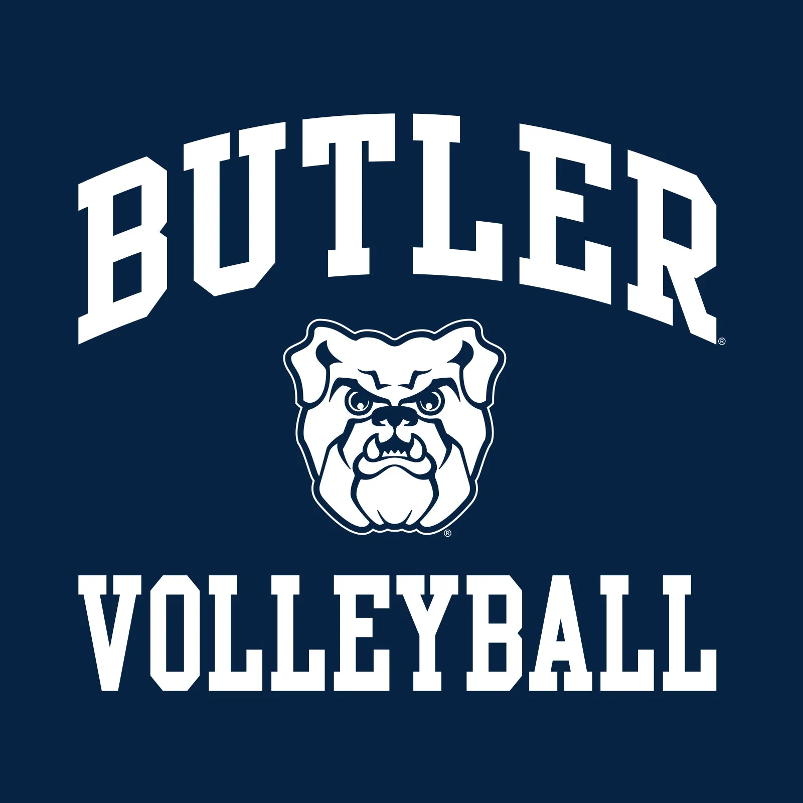 Butler University Bulldogs Arch Logo Volleyball Short Sleeve T Shirt - Navy