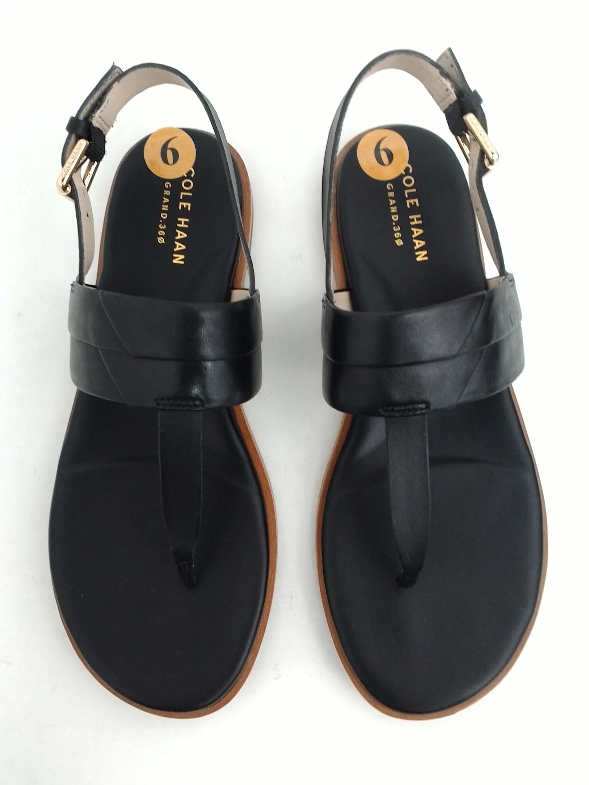 Cole Haan Women's Flat Black Thong Sandal Size 6 M