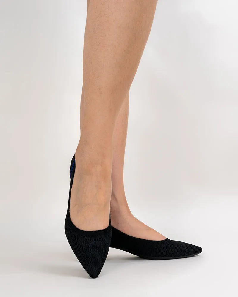 Contrast Piping Pointed-Toe Chunky Heels