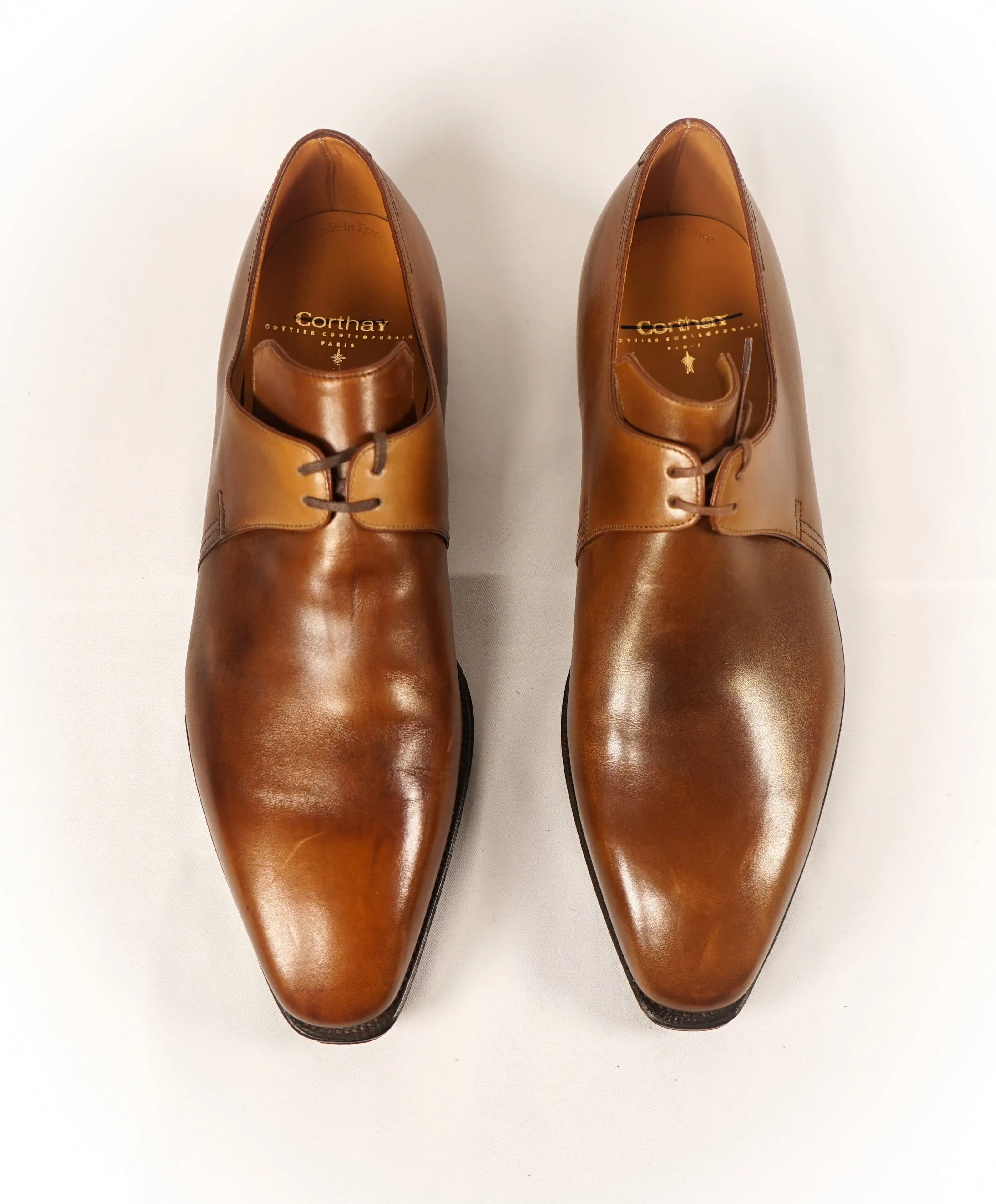 CORTHAY - "Arca” Brown Leather Oxfords 2-Eylet- 8.5-L 9-R