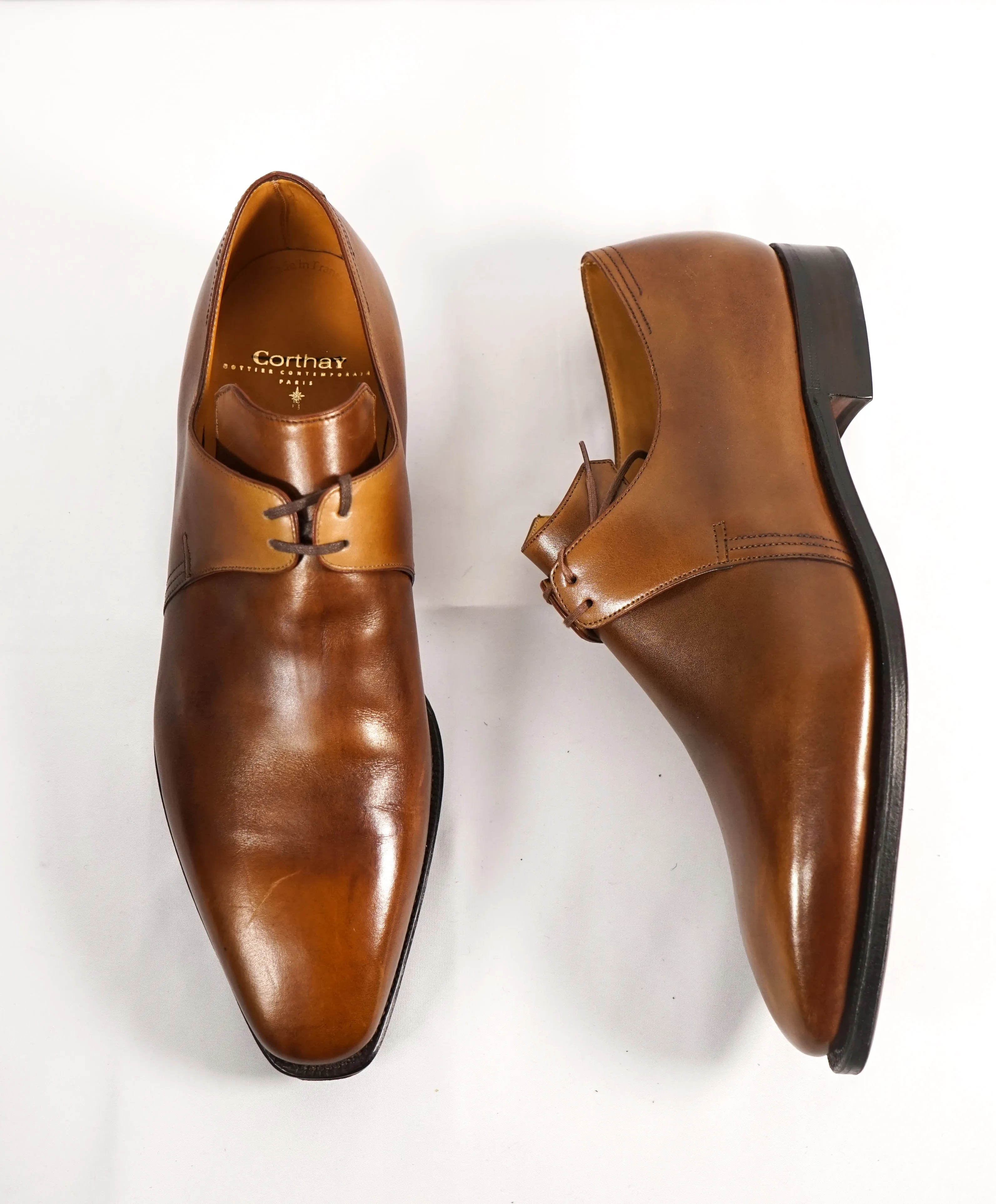 CORTHAY - "Arca” Brown Leather Oxfords 2-Eylet- 8.5-L 9-R