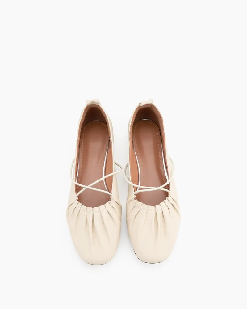 Crossover Straps Slip On Walking Ballet Flats