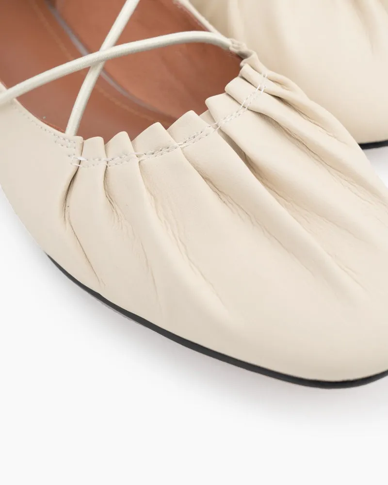 Crossover Straps Slip On Walking Ballet Flats