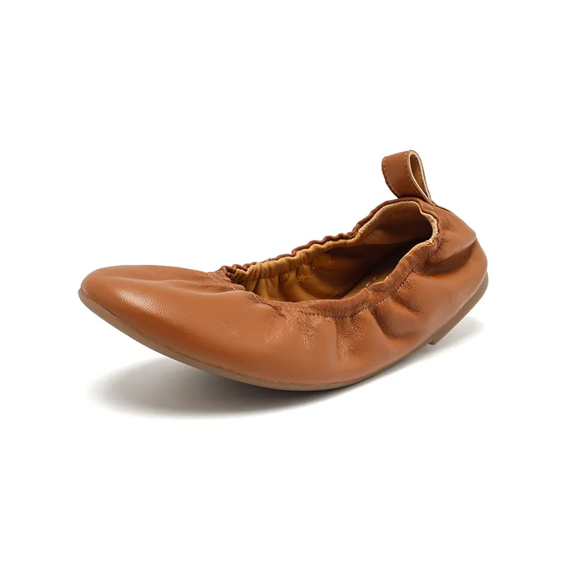 Dwarves Slip-On Flats with Ultra-Soft Lambskin Leather and Elastic Edging in Black/Pink/Wine Red/Apricot/Klein Blue