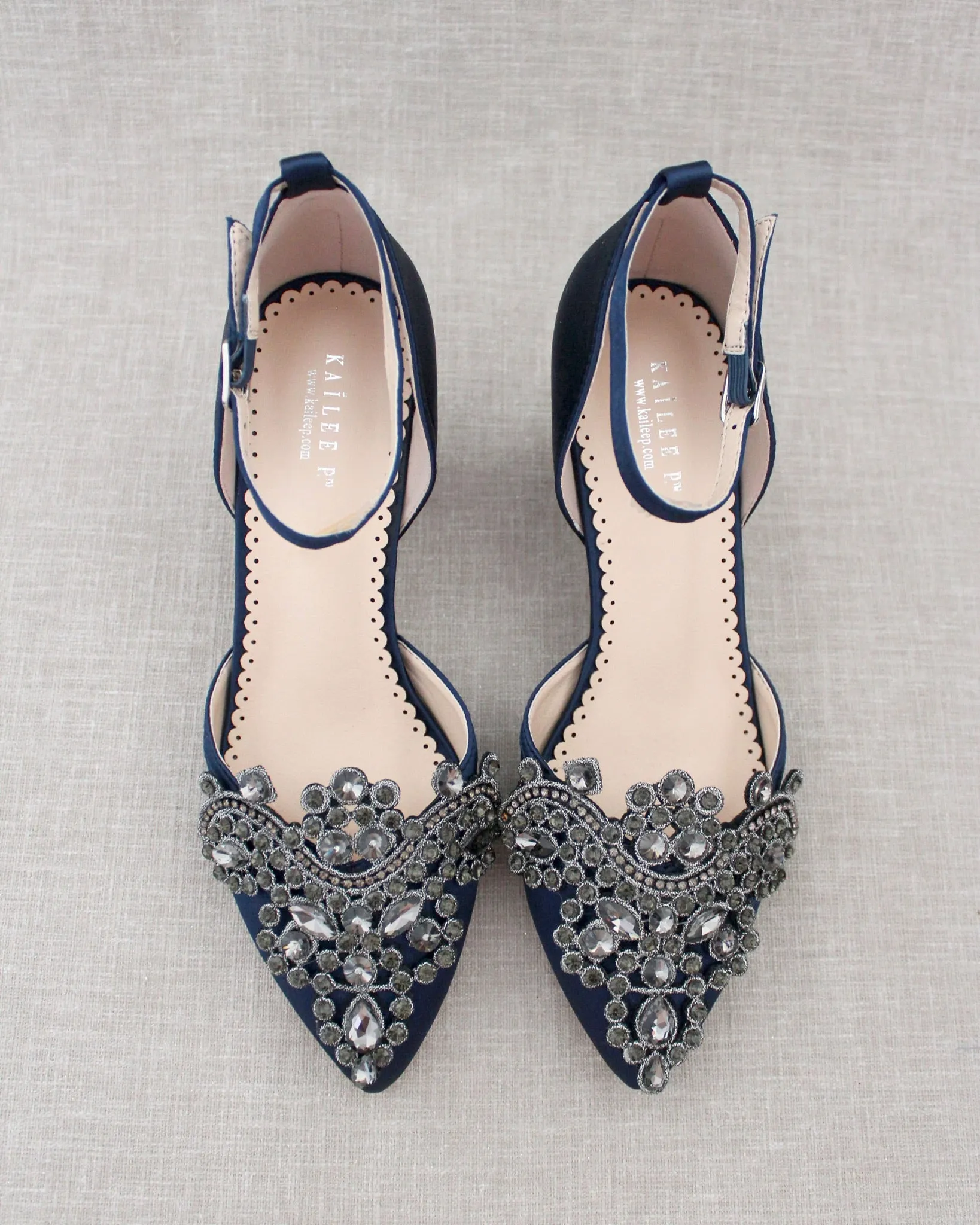 Embellished Rhinestones Evening Block Heel