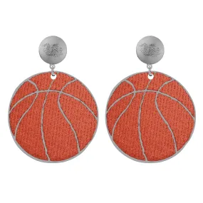 ES Carolina Airball Basketball Beaded Earrings