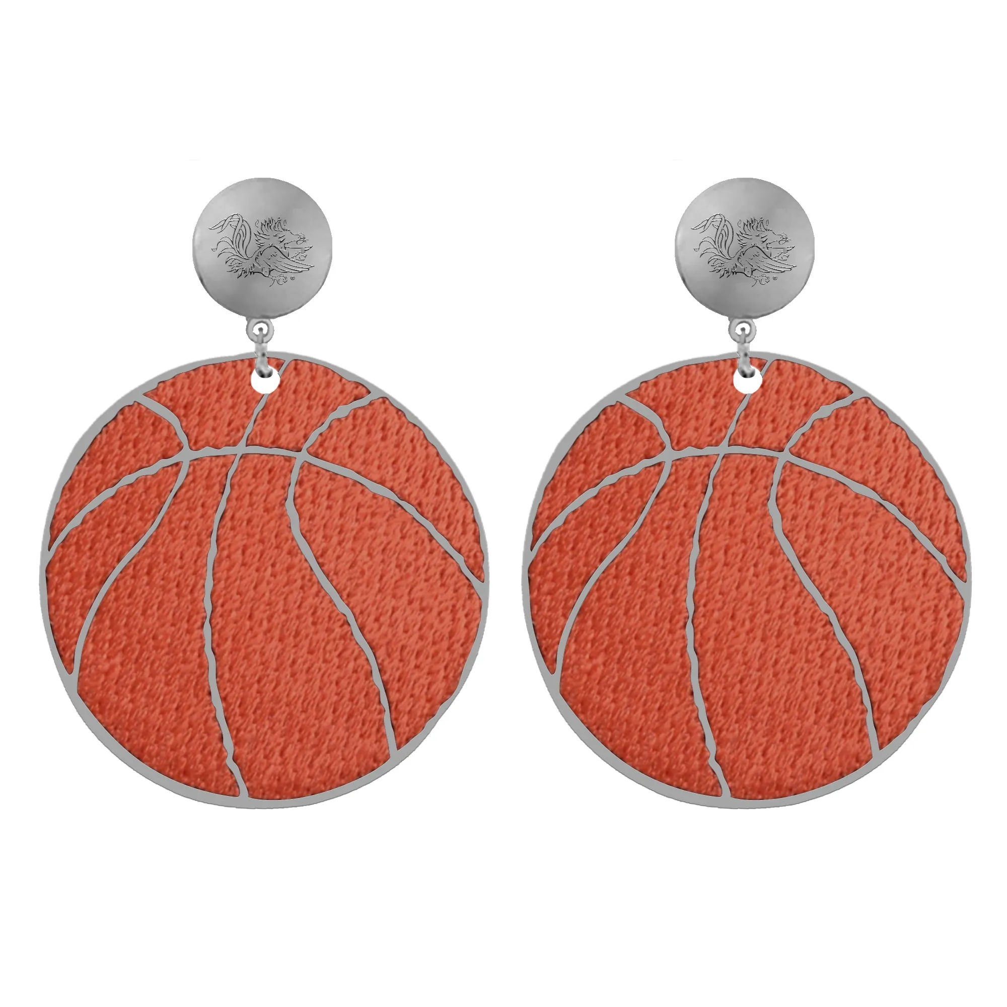 ES Carolina Airball Basketball Beaded Earrings