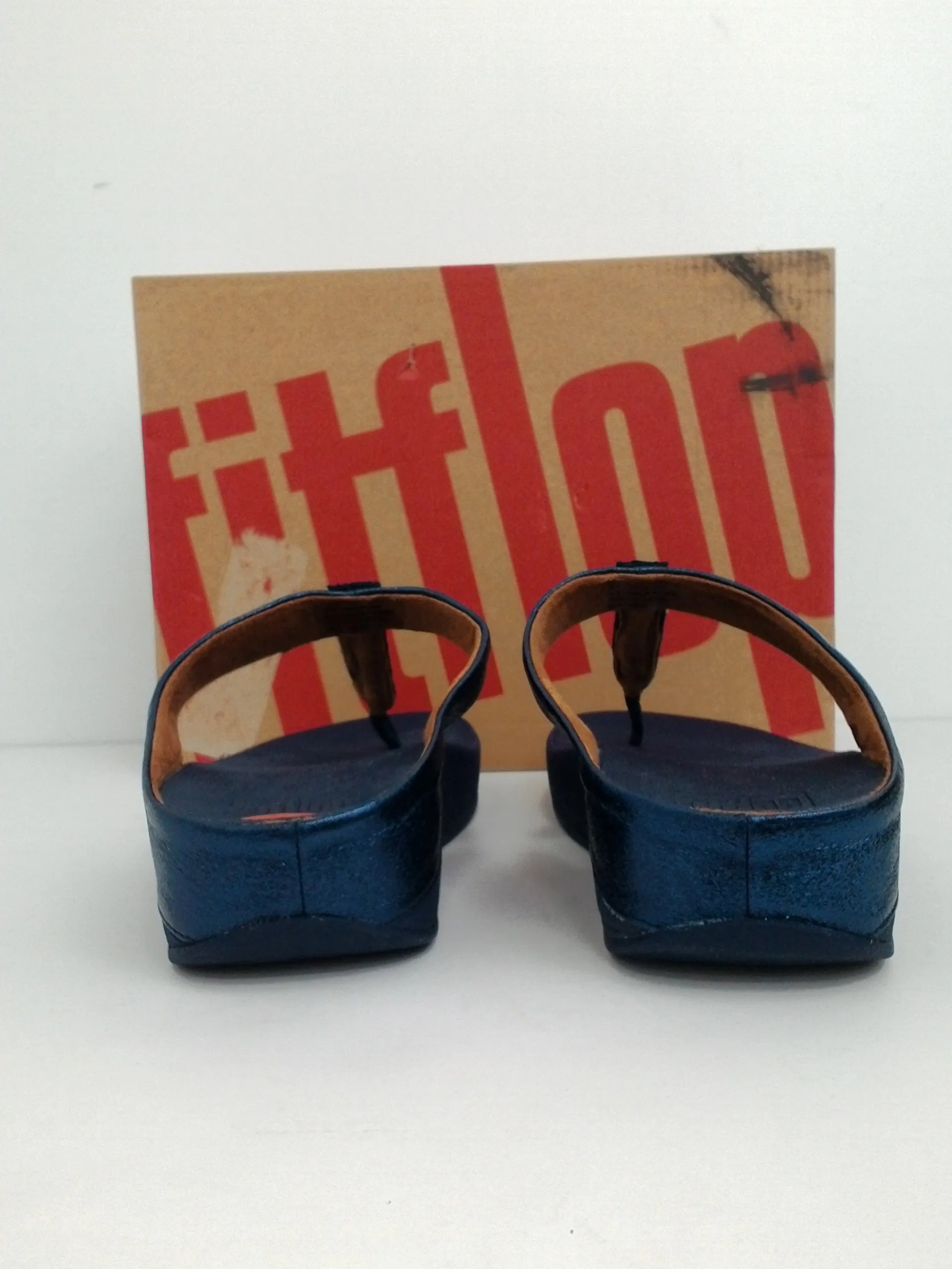 Fitflop Women's Fino Glitzy Midnight Navy pu/microfibre size 8M