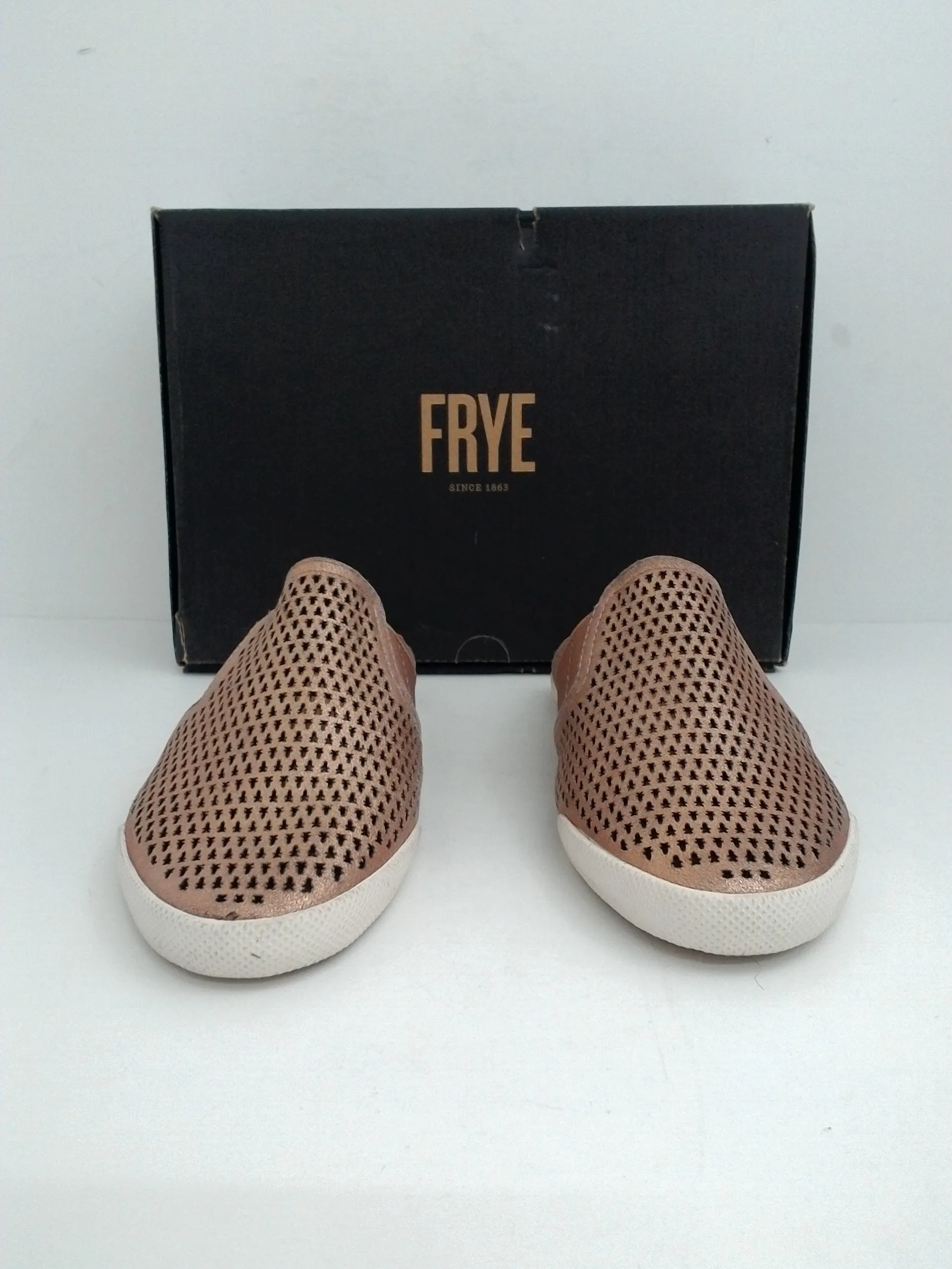 Frye Melanie Gore Perf Mule Rose Gold, Leather Size 6.5 M