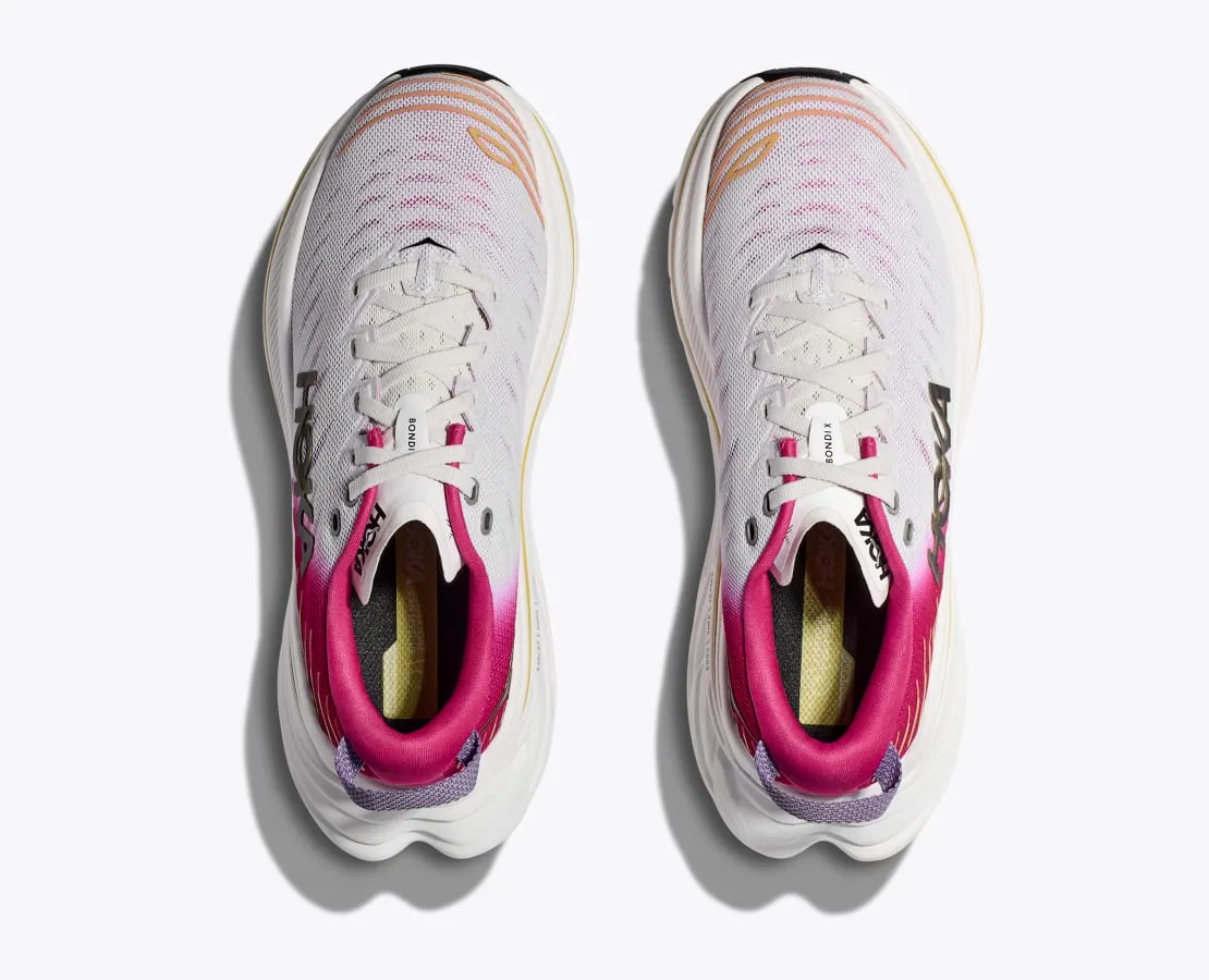 'HOKA' Women's Bondi X - Blanc De Blanc / Pink Yarrow