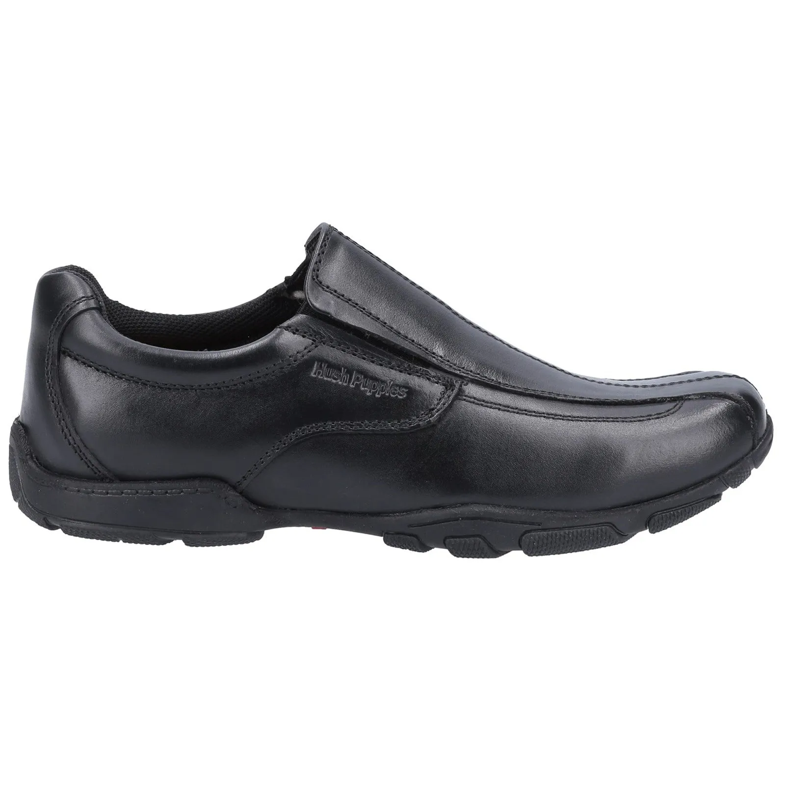 Hush Puppies Boys Elijah Leather School Shoes - Black