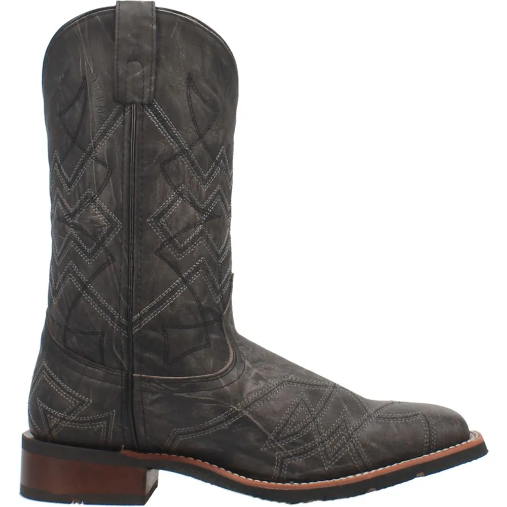 'Laredo' Men's 12" Axel Western Square Toe - Charcoal Black