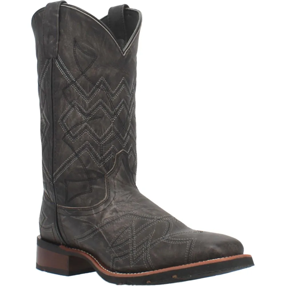 'Laredo' Men's 12" Axel Western Square Toe - Charcoal Black