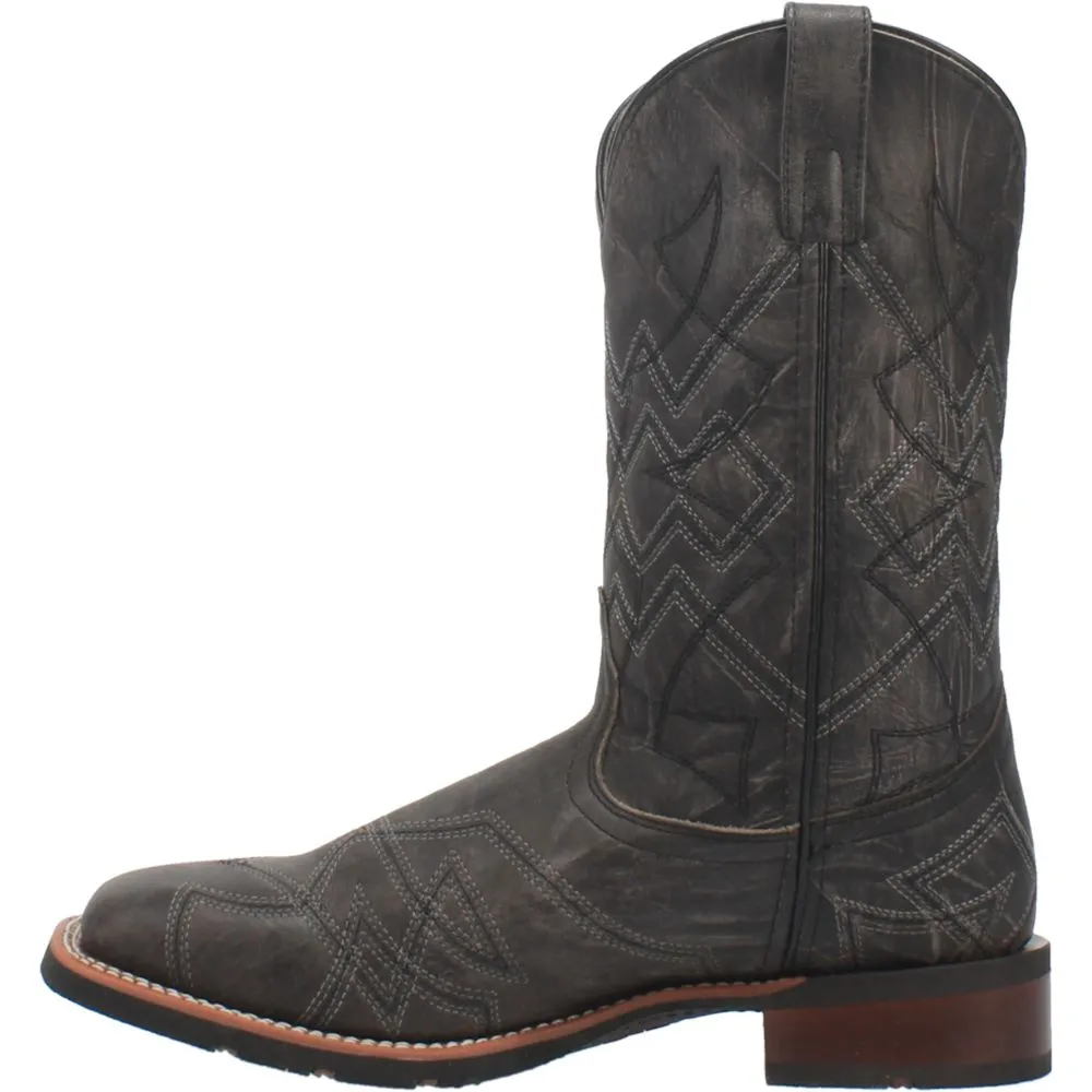 'Laredo' Men's 12" Axel Western Square Toe - Charcoal Black