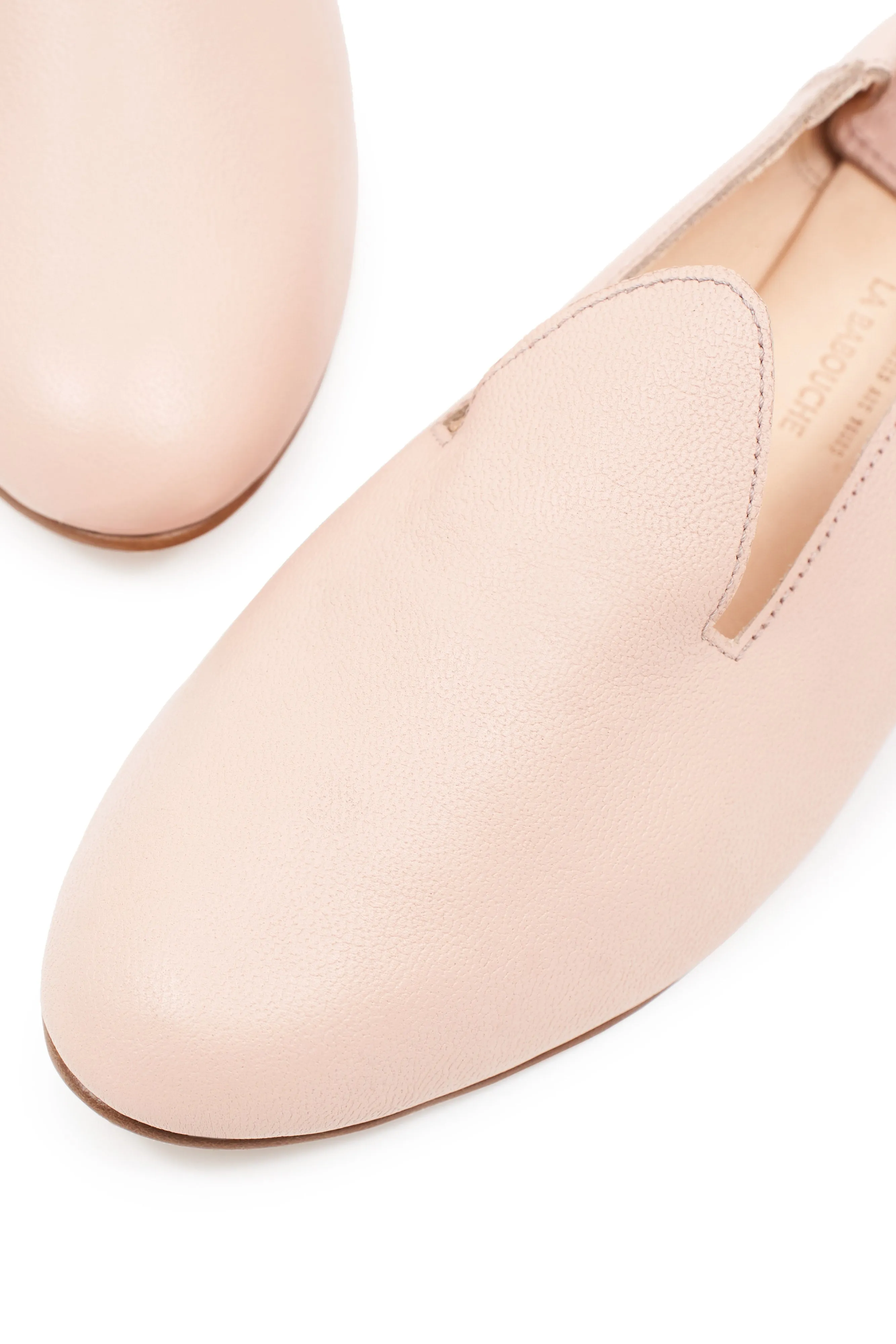 Leather Slide Loafer in Pink Sand