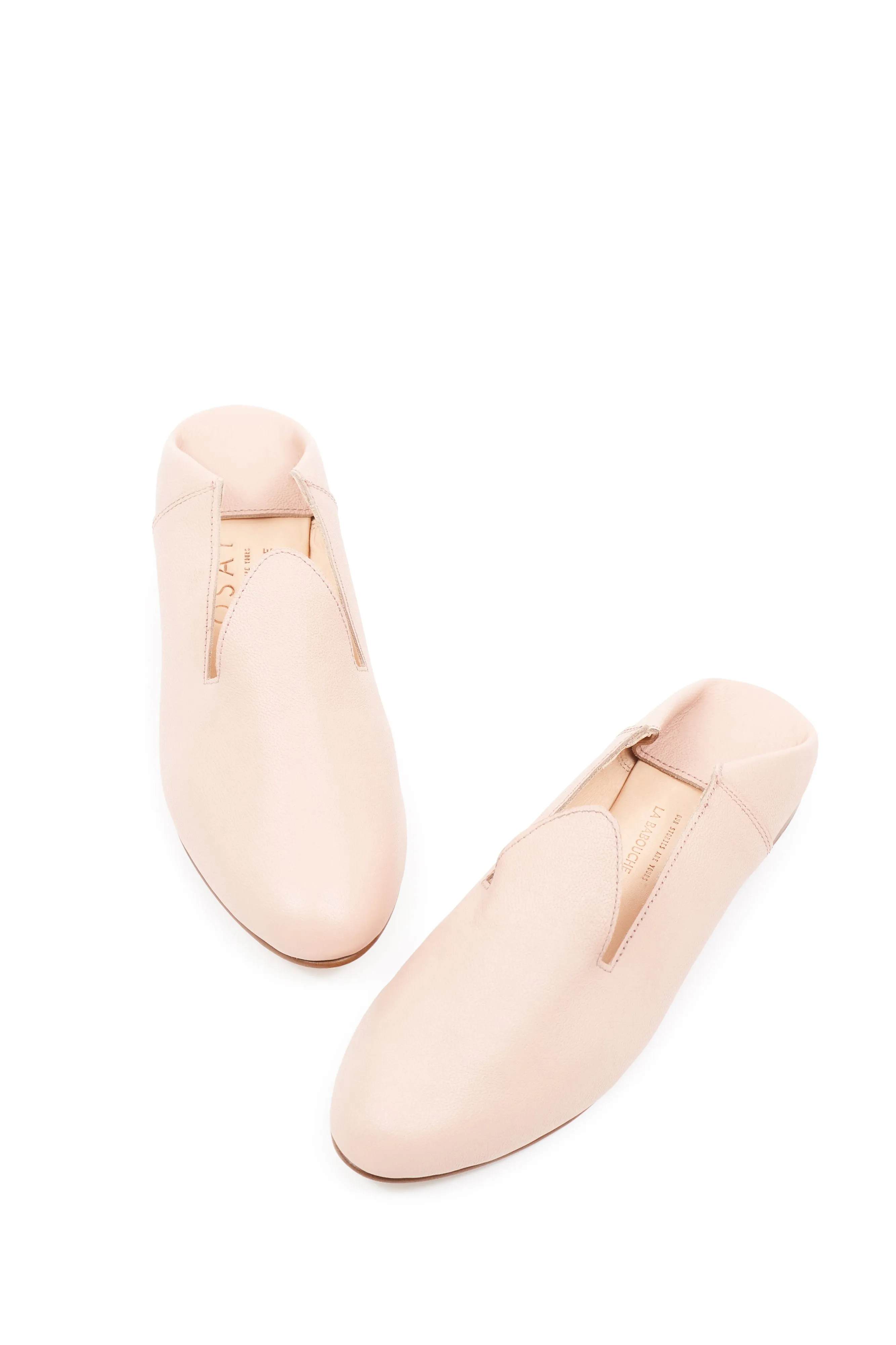 Leather Slide Loafer in Pink Sand