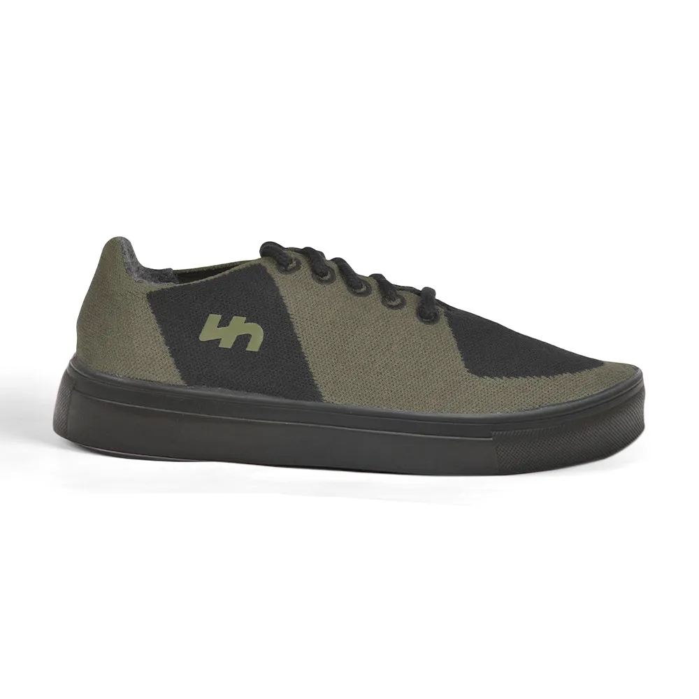 Linen Sneakers | Olive-Black | Men