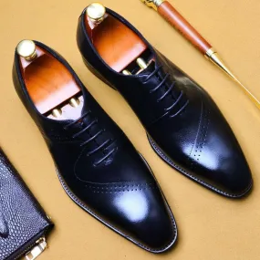 Men  Dress Shoes -  Salvatore Leather Oxford Shoes