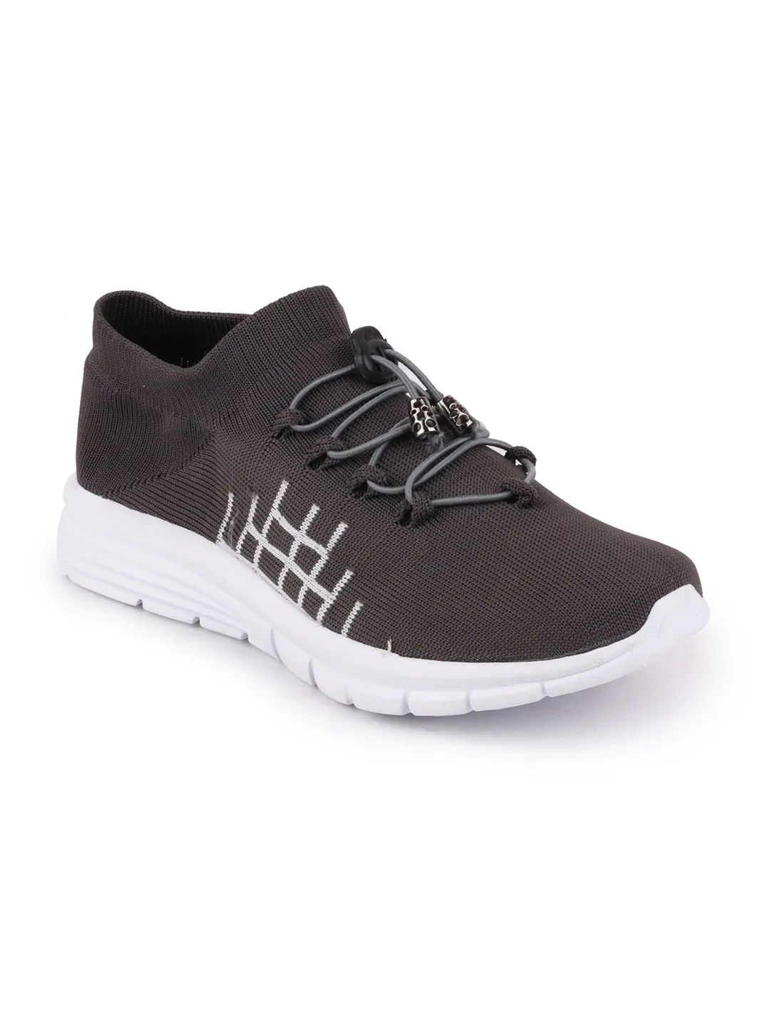 Men Grey Sports Lace-Up Walking Shoes