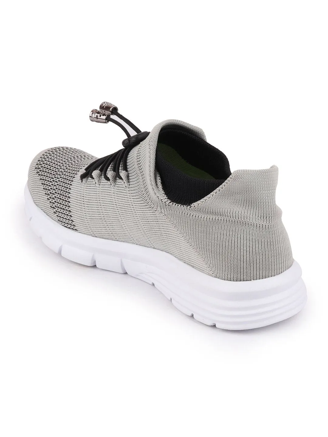 Men Grey Sports Lace-Up Walking Shoes