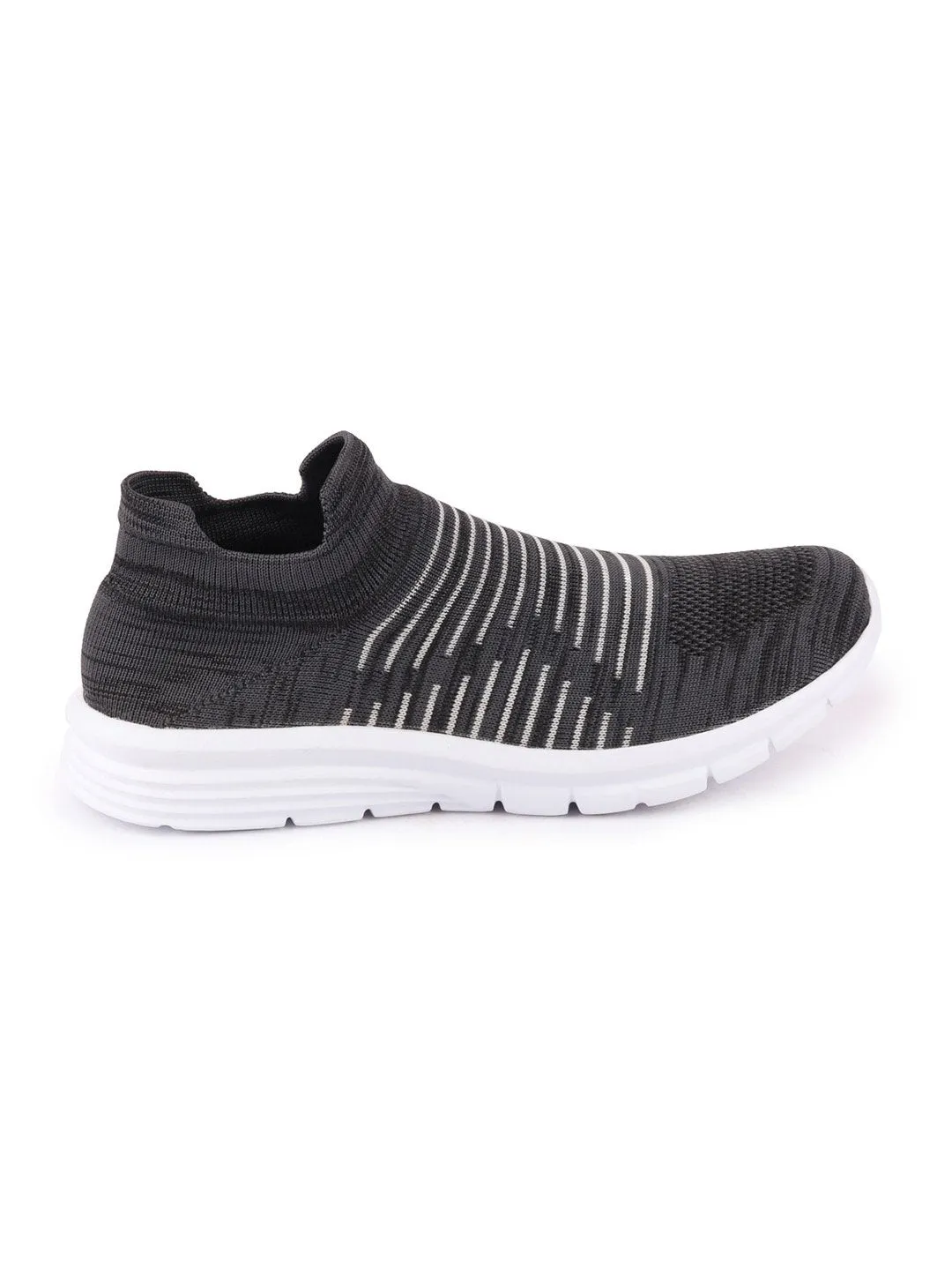 Men Grey Sports Slip-On Walking Shoes