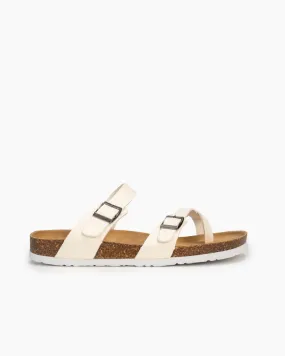 Men's Adjustable Buckle Straps Cork footbed Thong Sandals