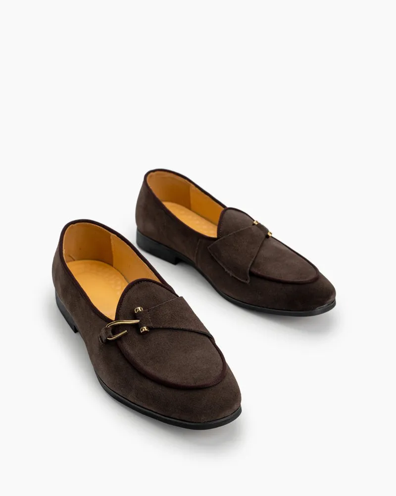 Men's Casual Suede Slip On Flats Boat Loafers