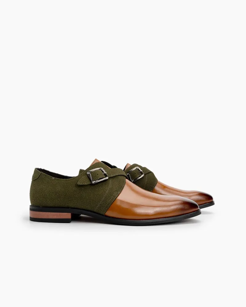 Men's Double Monk Strap Slip on Dress Loafers