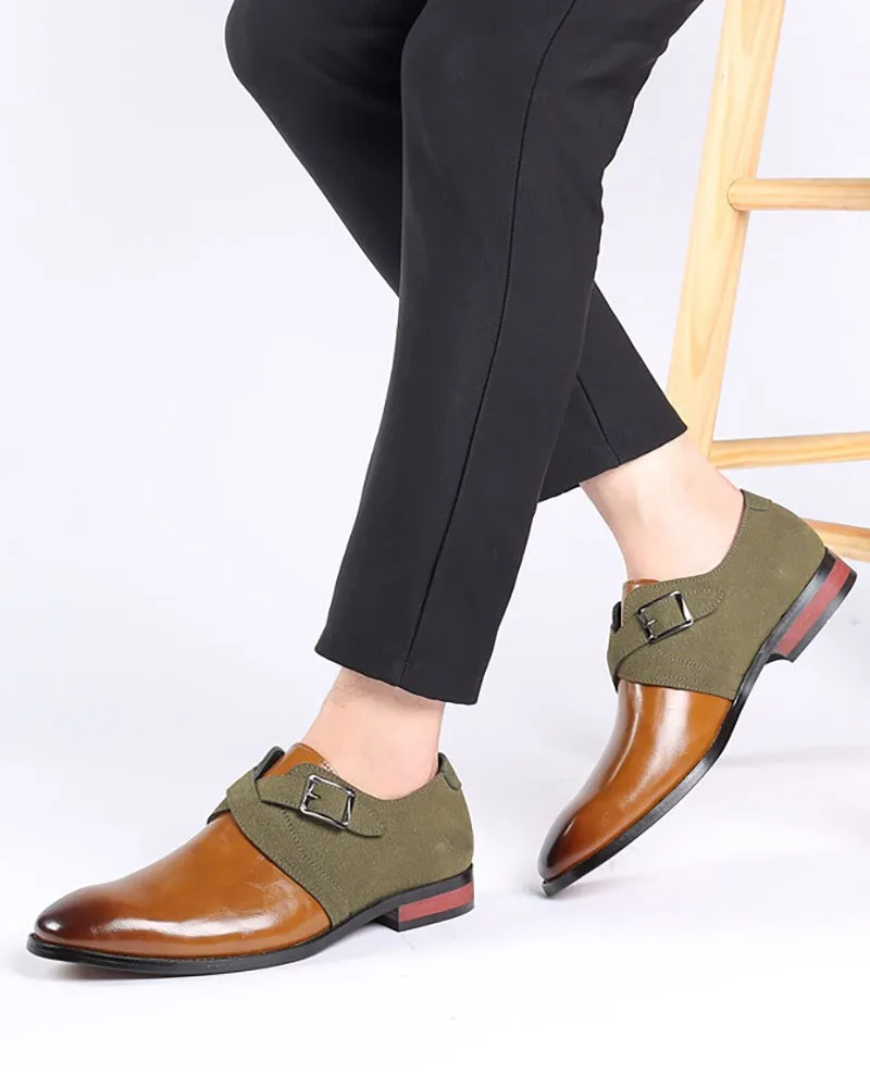 Men's Double Monk Strap Slip on Dress Loafers