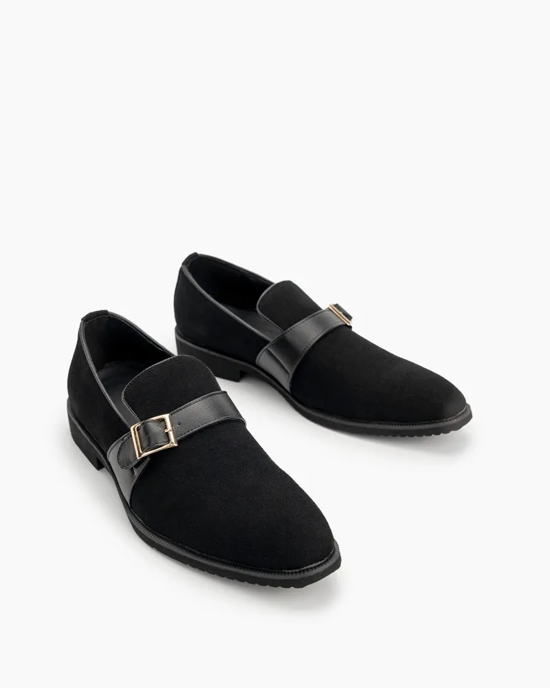 Men's Slip On Monk-Strap Smoking Slipper Vintage Loafers