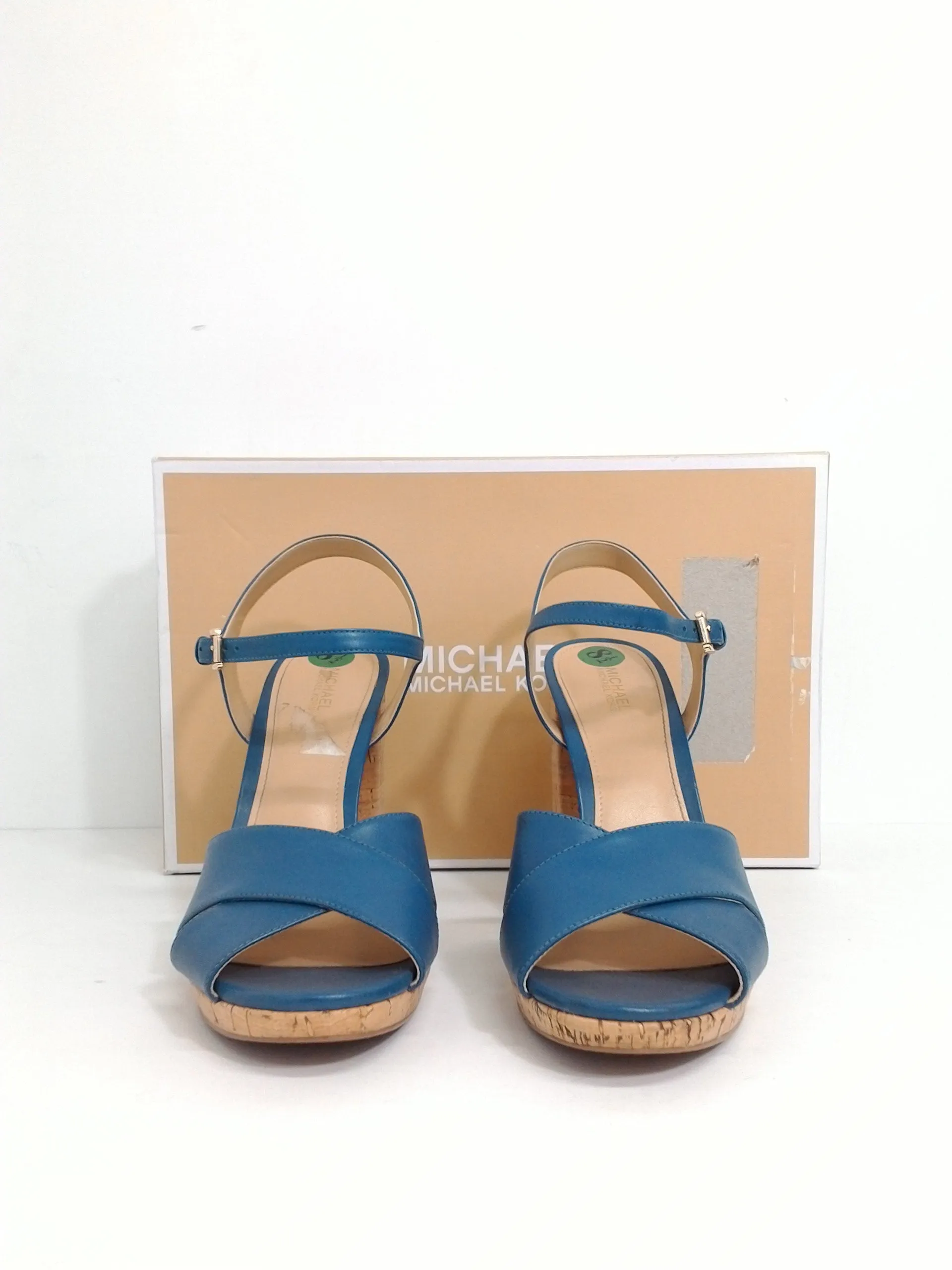 Michael Kors Women's Alexia Platform Leather Chambray Size 8.5