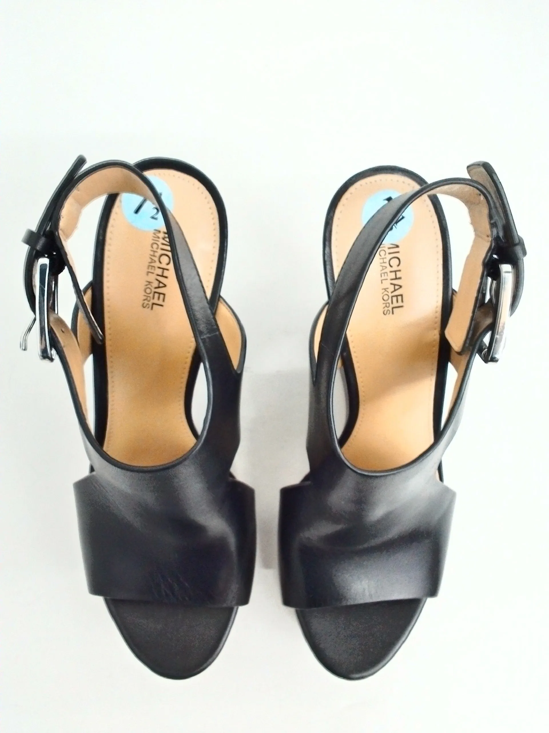 Michael Kors Women's Black Leather Wedges Size 7.5 M